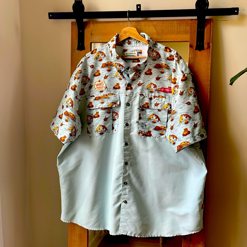 Magellan Outdoors Shiner Bock Fishing Shirt Size 3XL